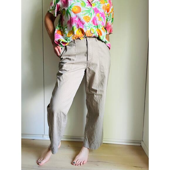 VTG Women’s Wide Leg Khaki Chino Pants Utility Pockets Waist 29 Classic Workwear - Picture 8 of 8